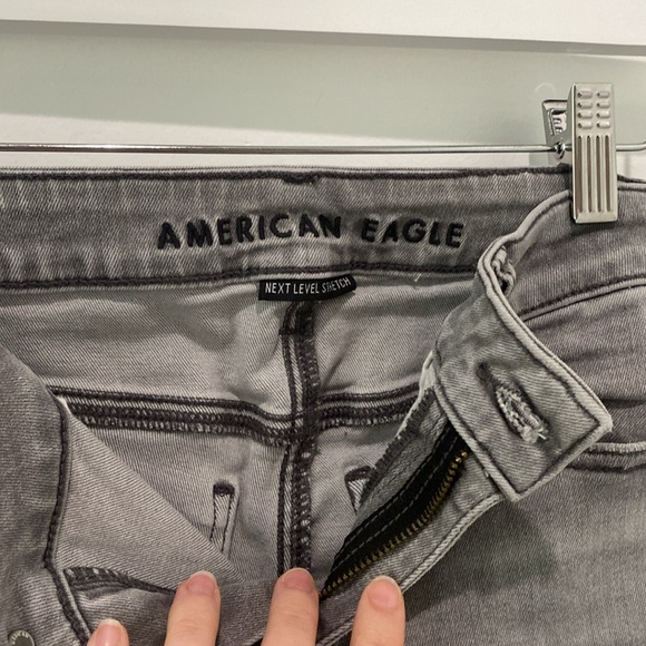 American Eagle Hi Rise Gray Jeans - Picture 6 of 7